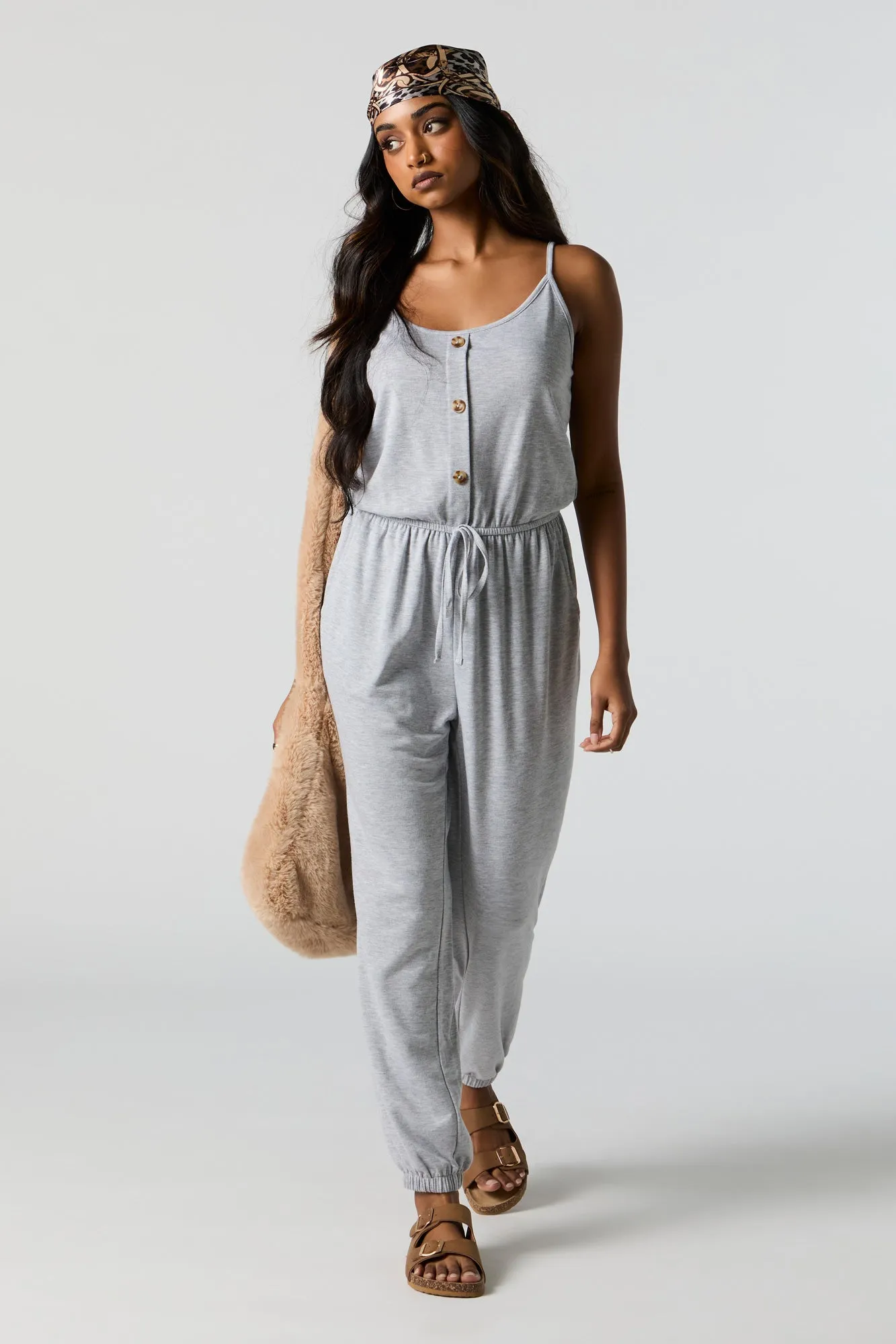 Button-Up Cami Jumpsuit sold by Charlotte Russe product image thumbnail 4