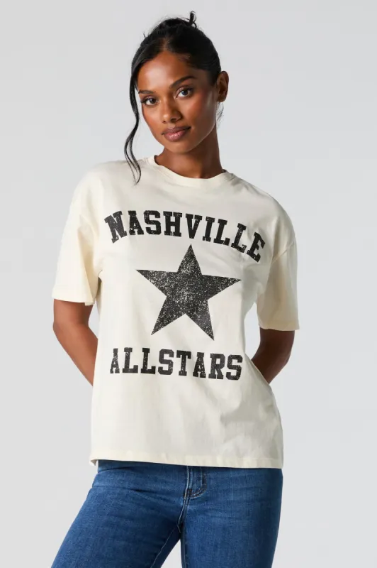 Nashville Allstars Graphic Boyfriend T-Shirt sold by Charlotte Russe