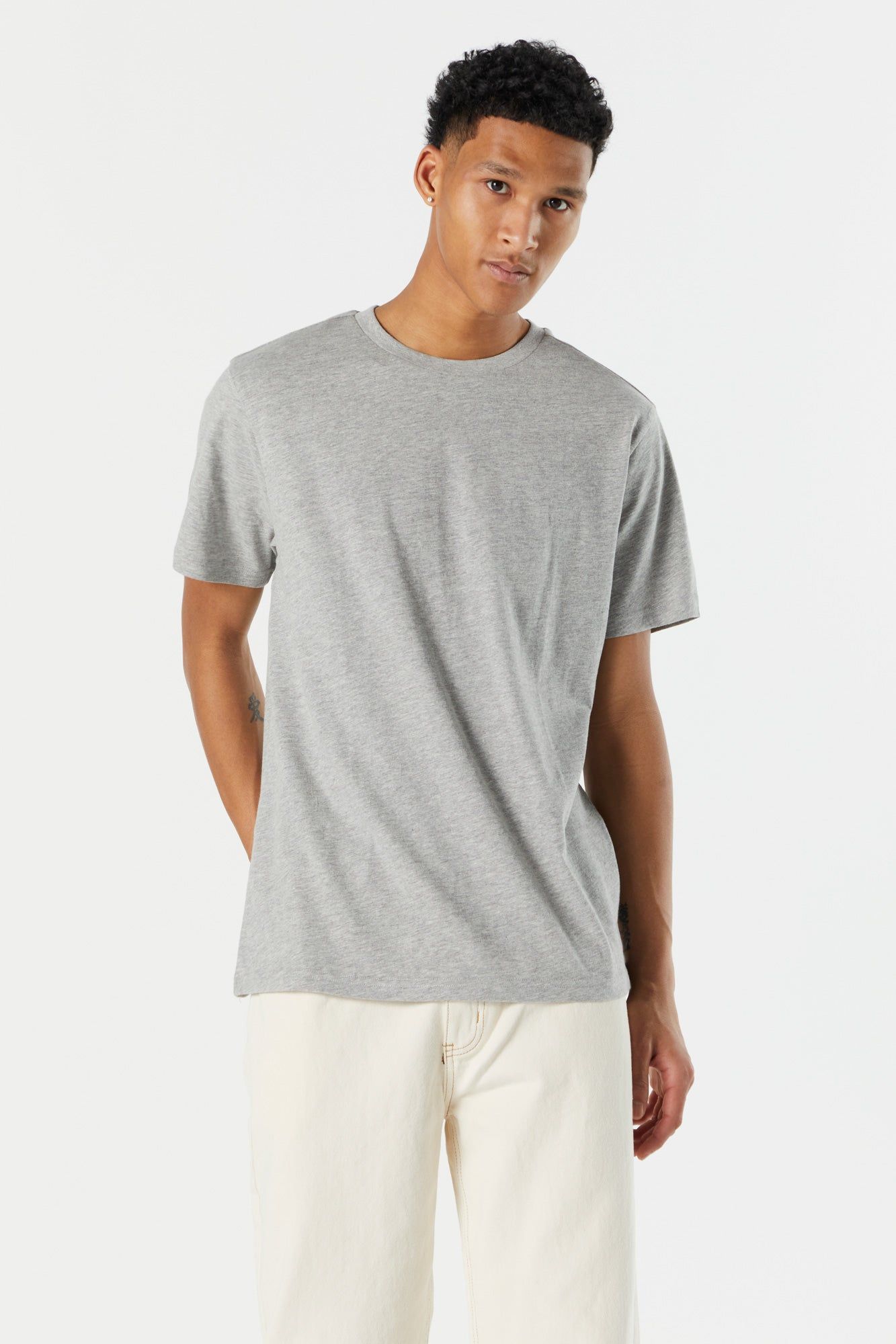 Basic Washed Crewneck T-Shirt sold by Charlotte Russe product image thumbnail 4