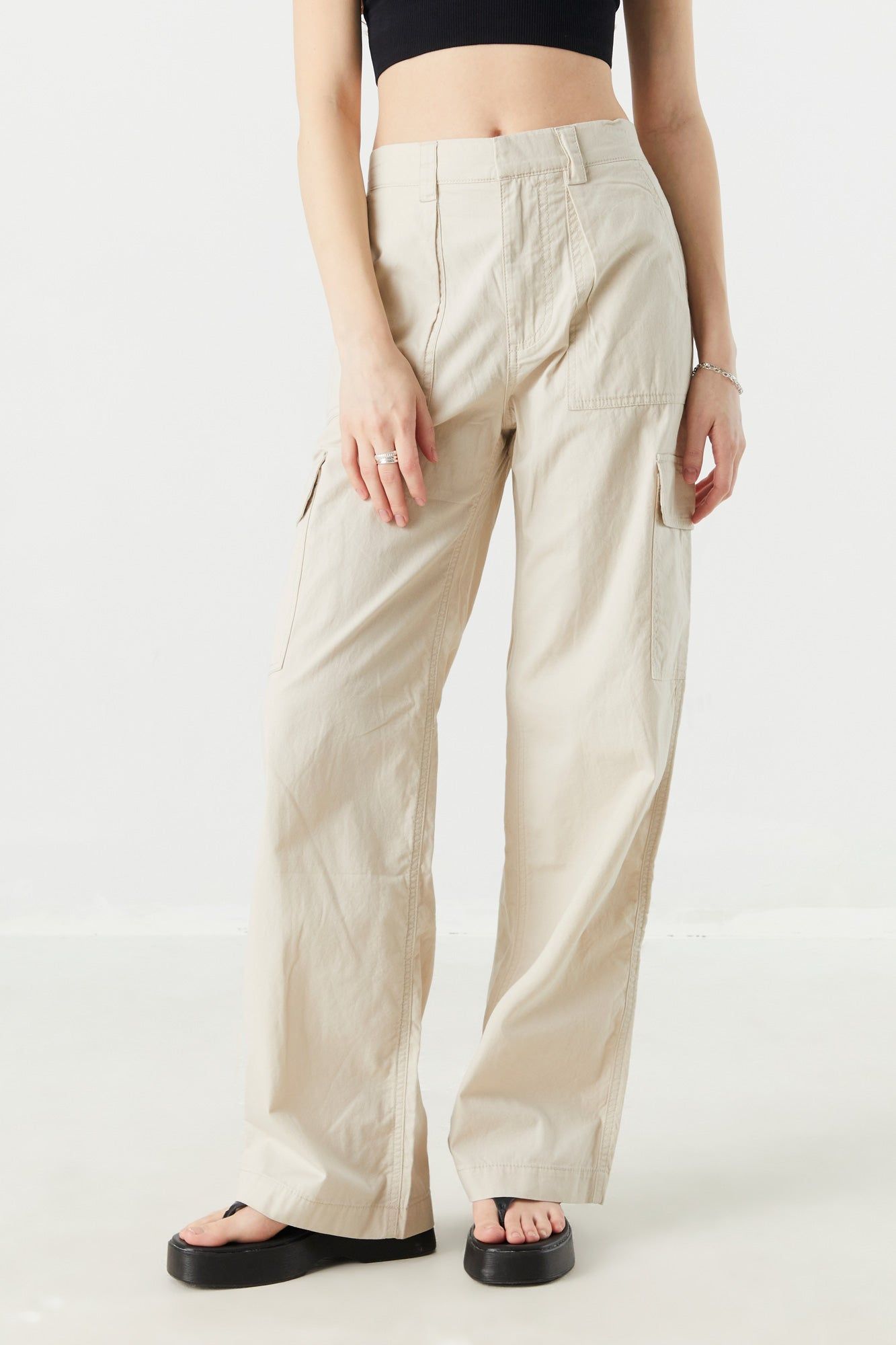 Poplin Wide Leg Cargo Pant sold by Charlotte Russe product image thumbnail 2