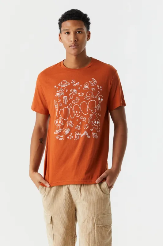 Vintage Vibes Doodles Graphic T-Shirt sold by Charlotte Russe