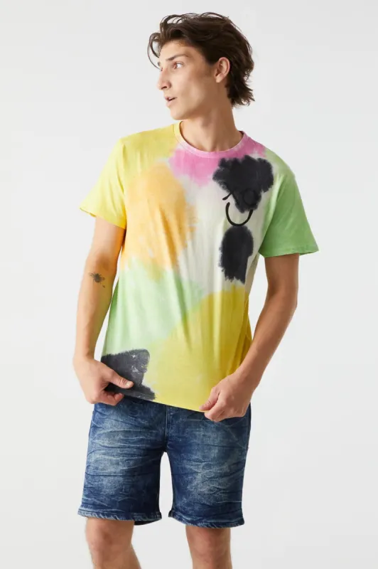 Smiley Graphic Colour Patch Print T-Shirt sold by Charlotte Russe