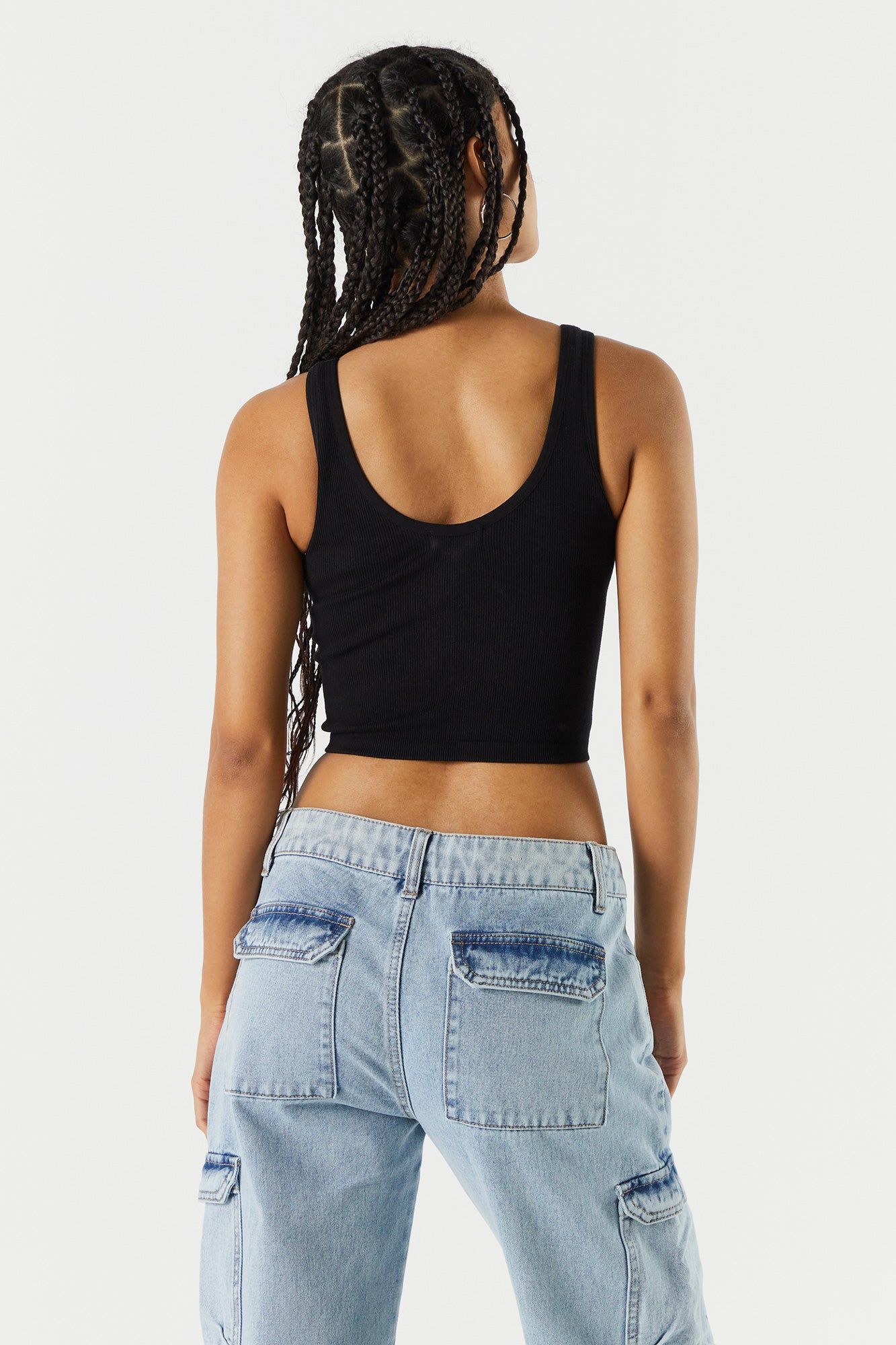 Seamless V-Neck Cropped Tank sold by Charlotte Russe product image thumbnail 2
