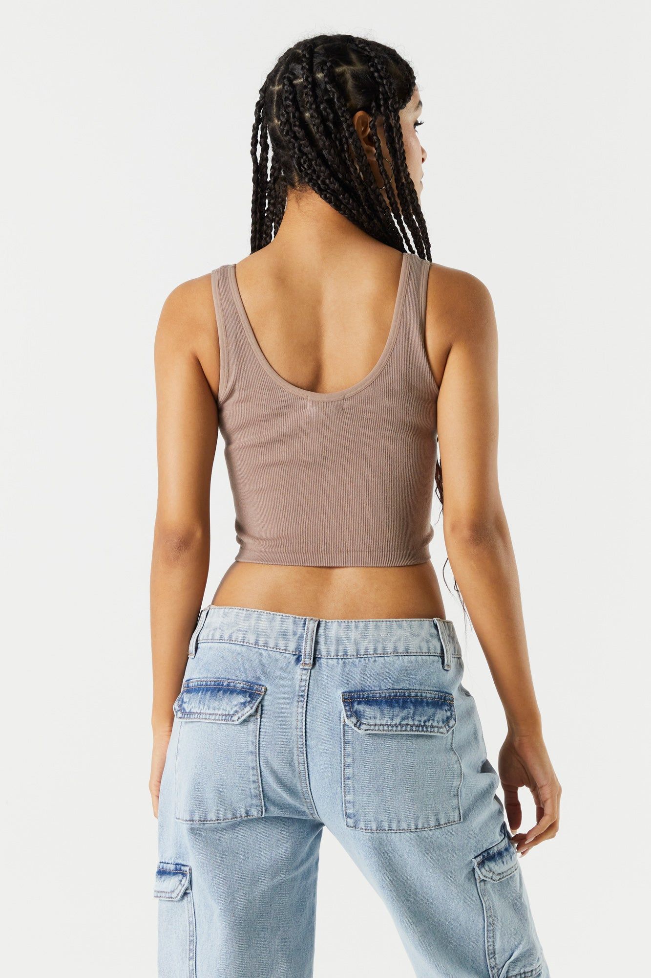 Seamless V-Neck Cropped Tank sold by Charlotte Russe product image thumbnail 8