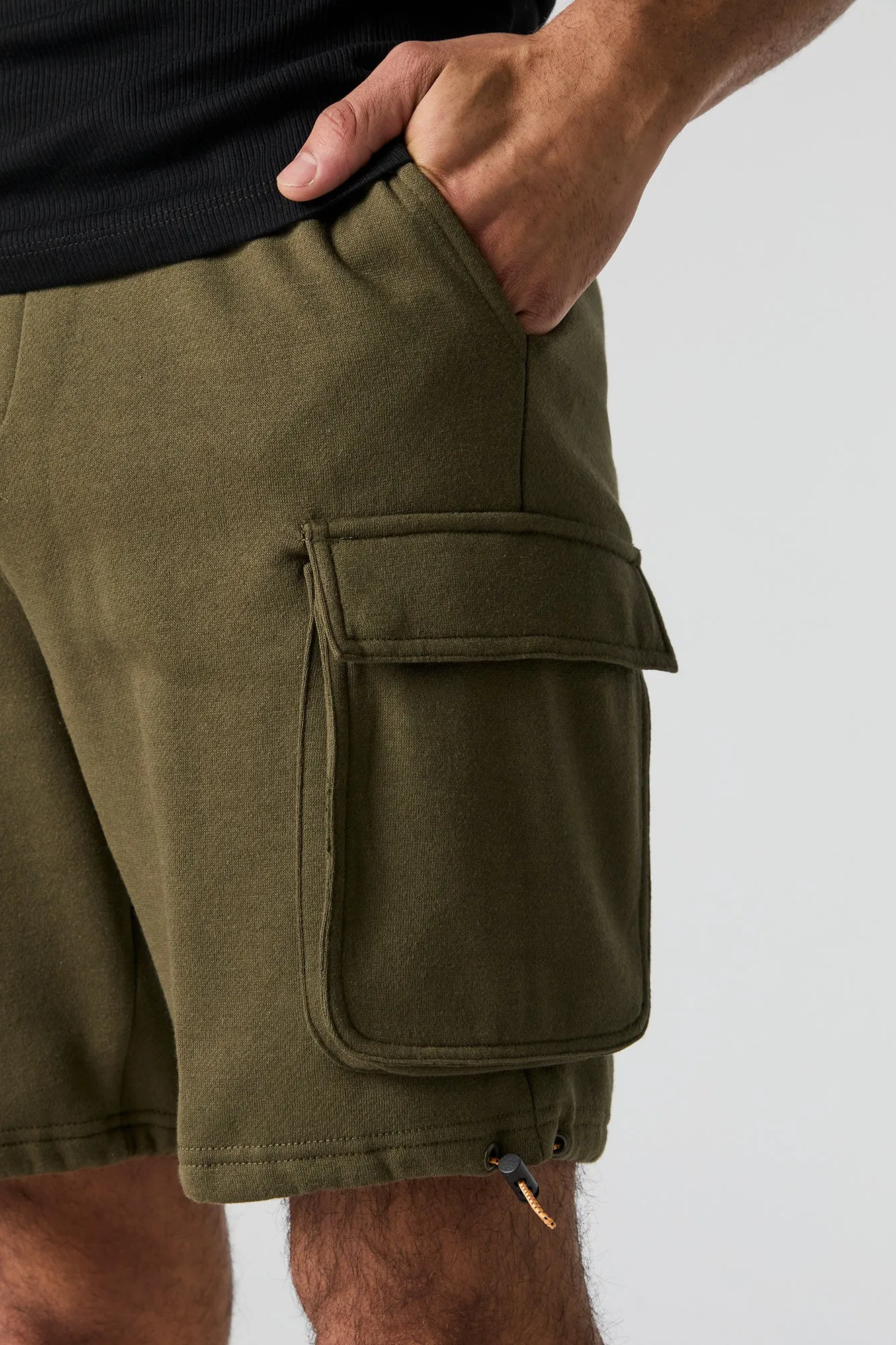 Fleece Toggle Hem Cargo Short sold by Charlotte Russe product image thumbnail 5