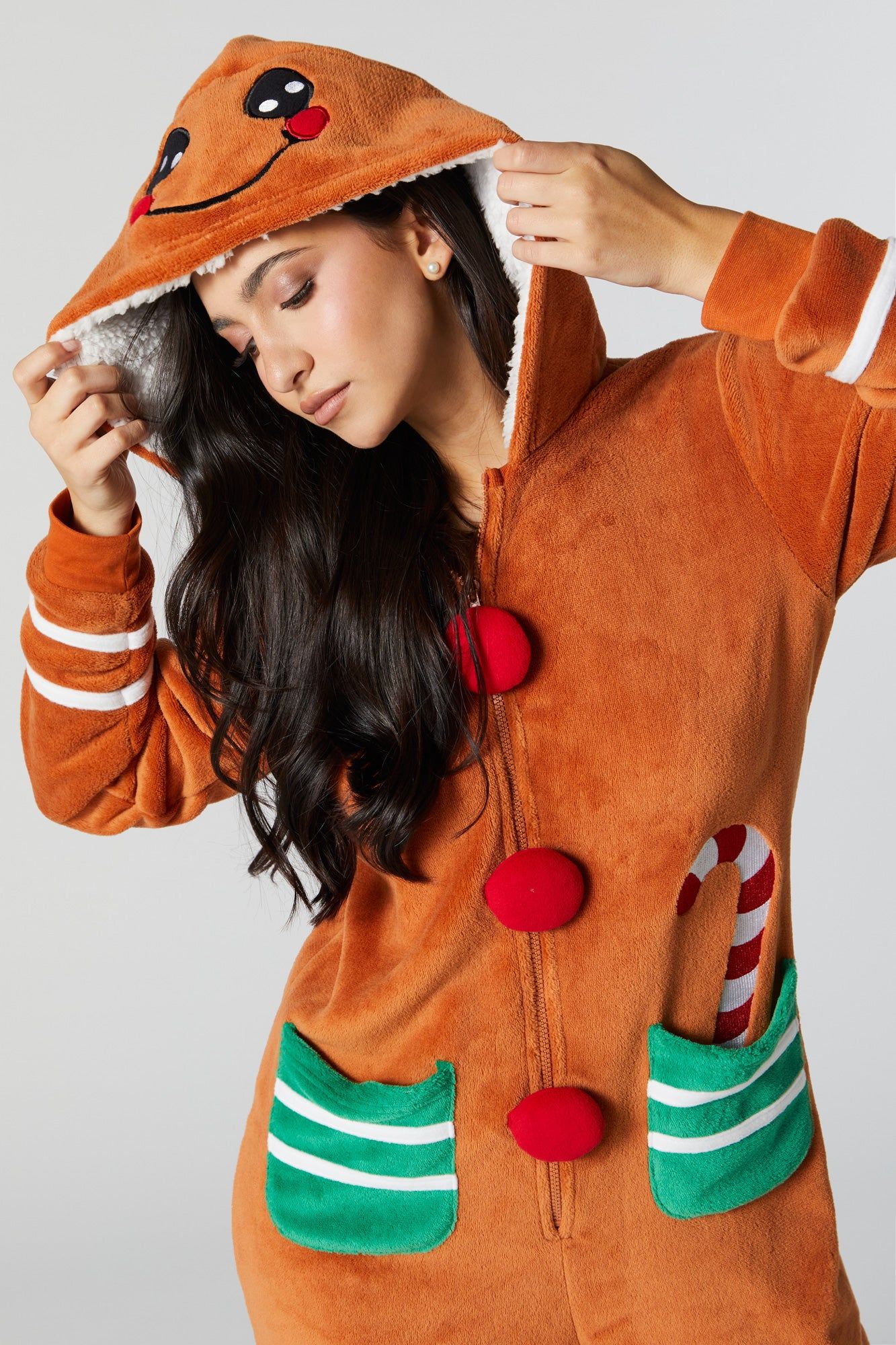 Plush 3D Gingerbread Onesie sold by Charlotte Russe product image thumbnail 3
