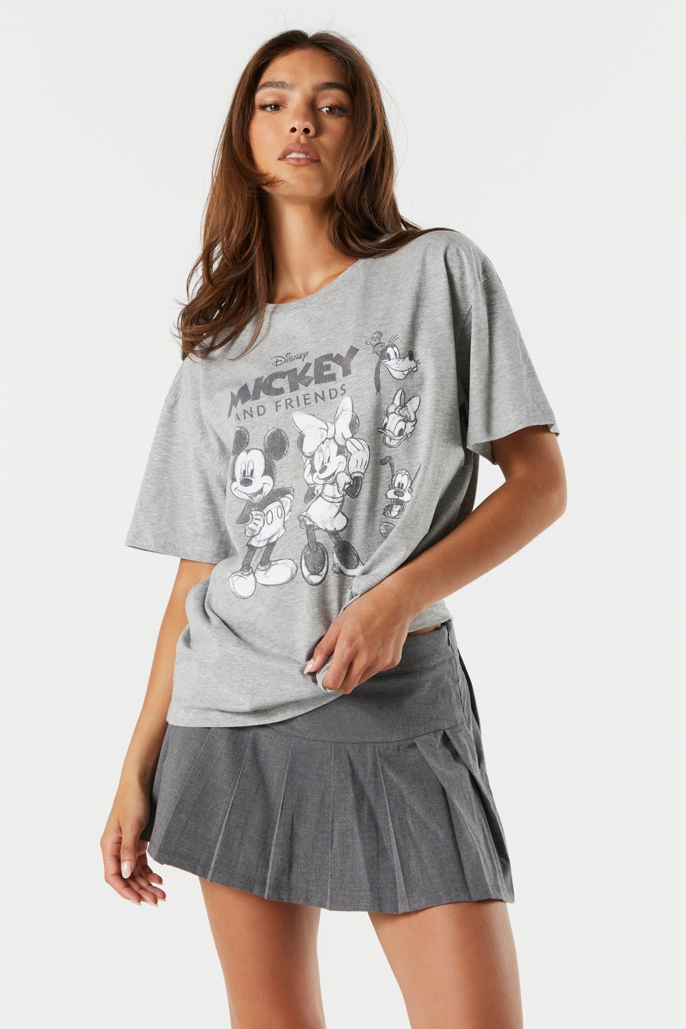 Mickey and Friends Graphic Boyfriend T-Shirt sold by Charlotte Russe