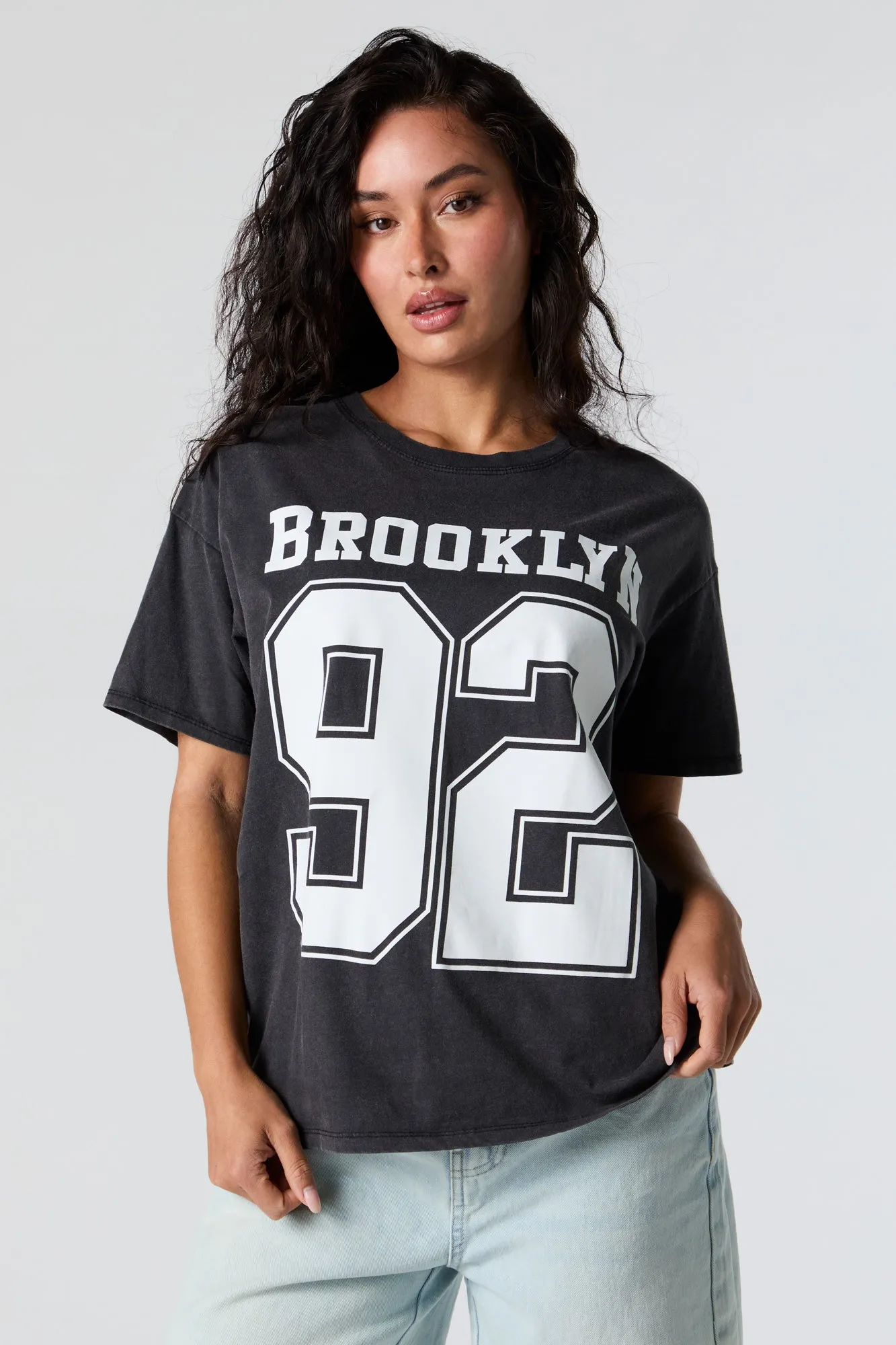 Brooklyn 92 Graphic Boyfriend T-Shirt sold by Charlotte Russe