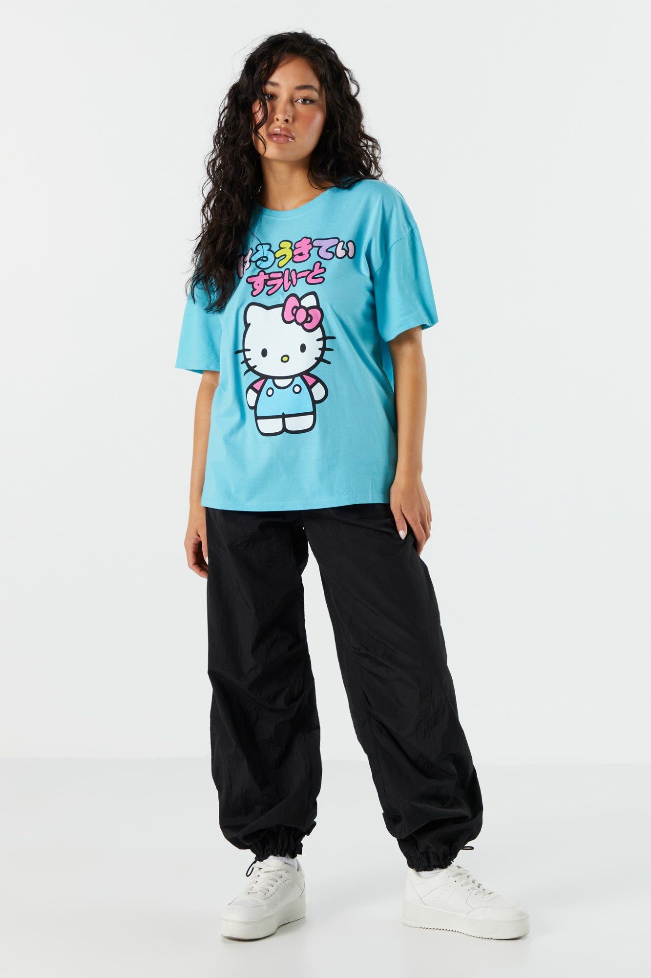 Blue Hello Kitty Graphic Boyfriend T-Shirt sold by Charlotte Russe product image thumbnail 3