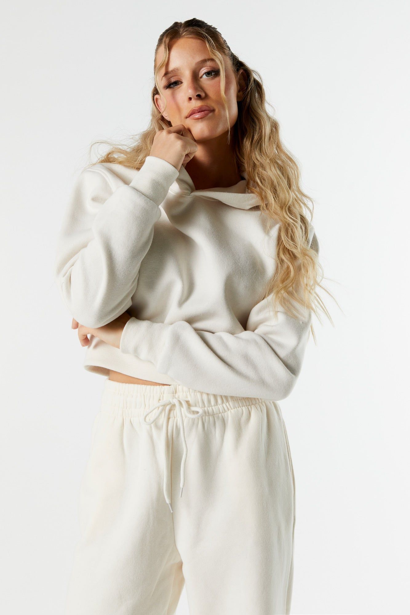 Colored Fleece Cropped Hoodie sold by Charlotte Russe product image thumbnail 4