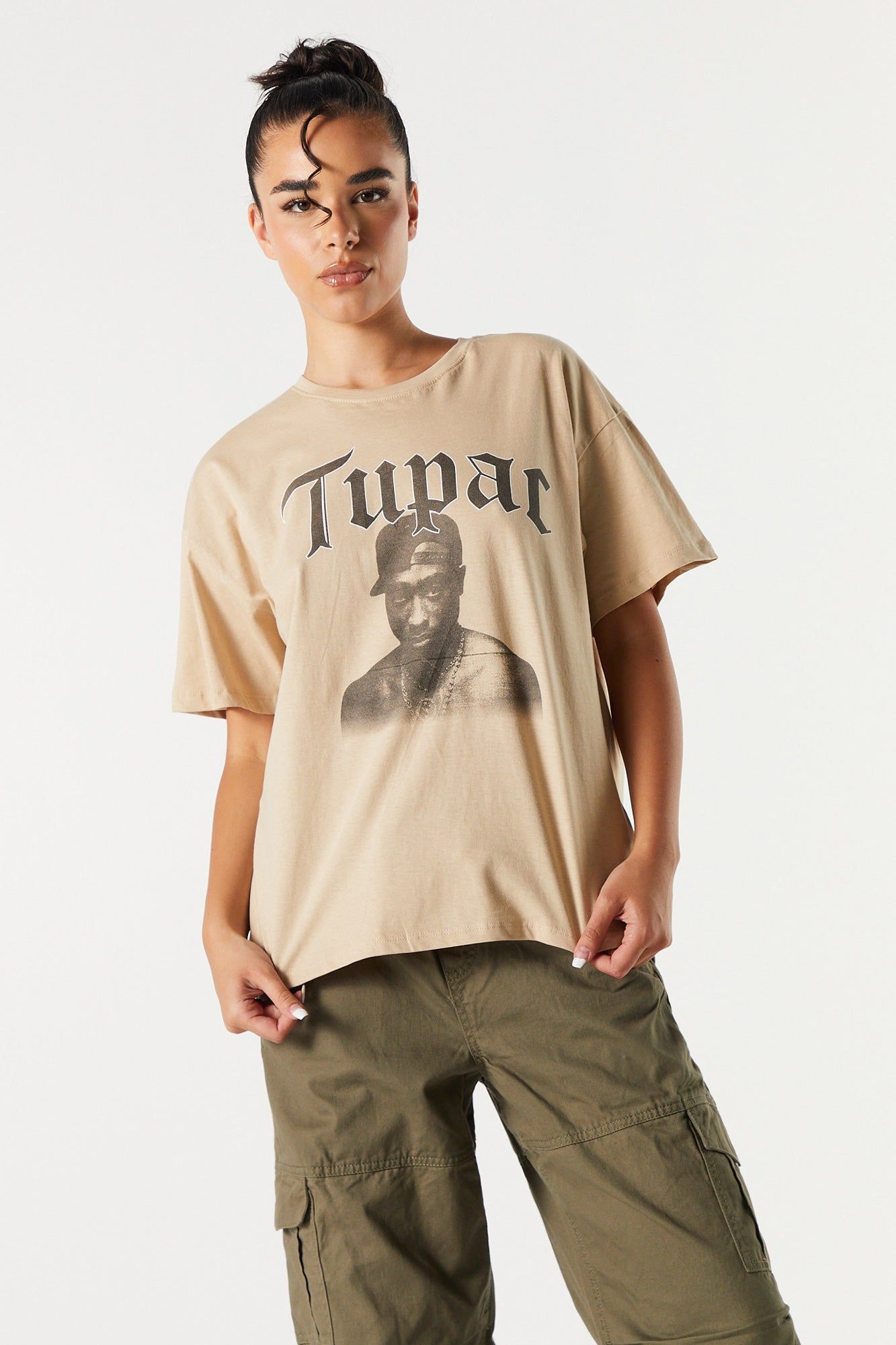 Tupac Graphic Boyfriend T-Shirt sold by Charlotte Russe