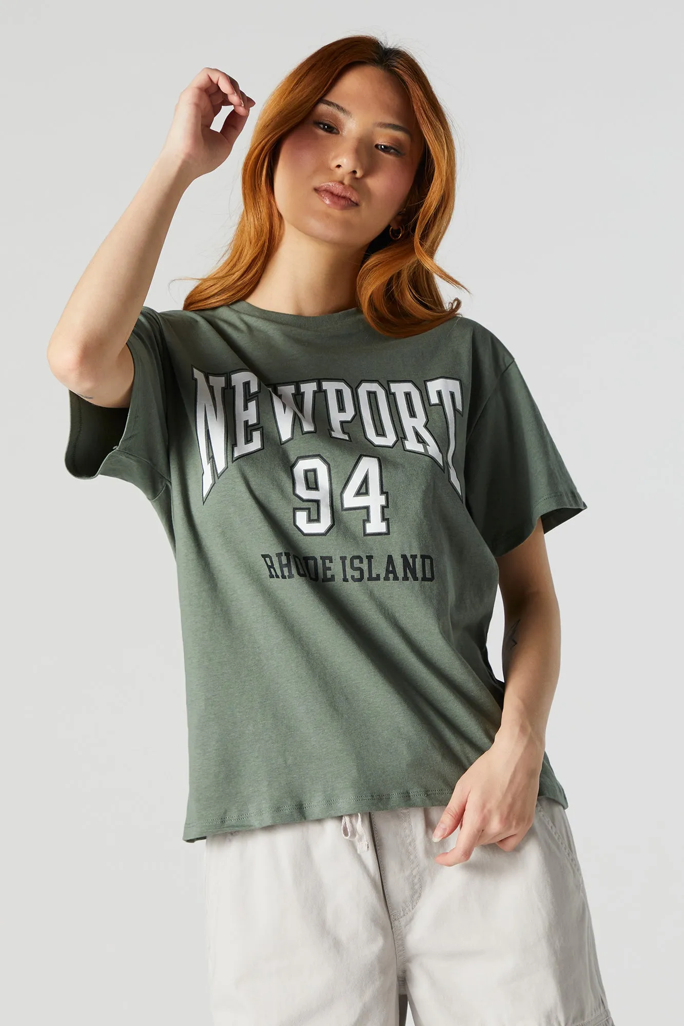 Newport Rhode Island Varsity Graphic Boyfriend T-Shirt sold by Charlotte Russe product image thumbnail 2