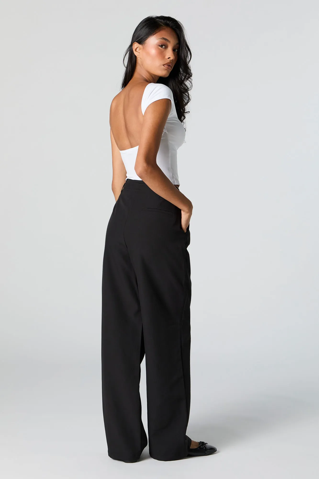 Pleated Straight Leg Dress Pant sold by Charlotte Russe product image thumbnail 4