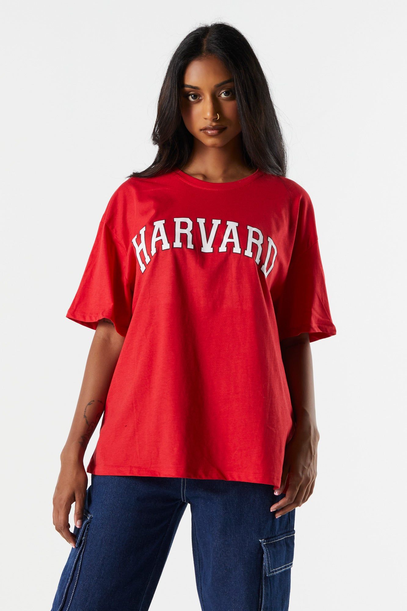 Harvard Graphic Boyfriend T-Shirt sold by Charlotte Russe