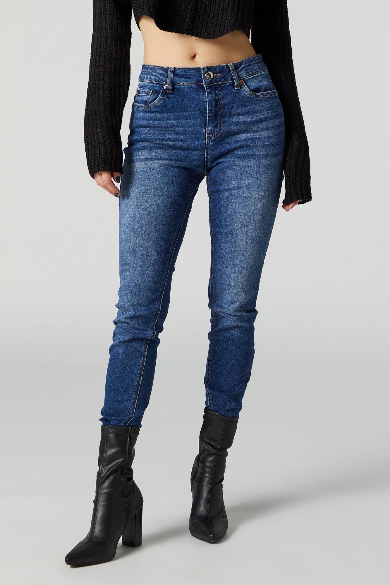 Rio Dark Wash Mid Rise Jean sold by Charlotte Russe product image thumbnail 2