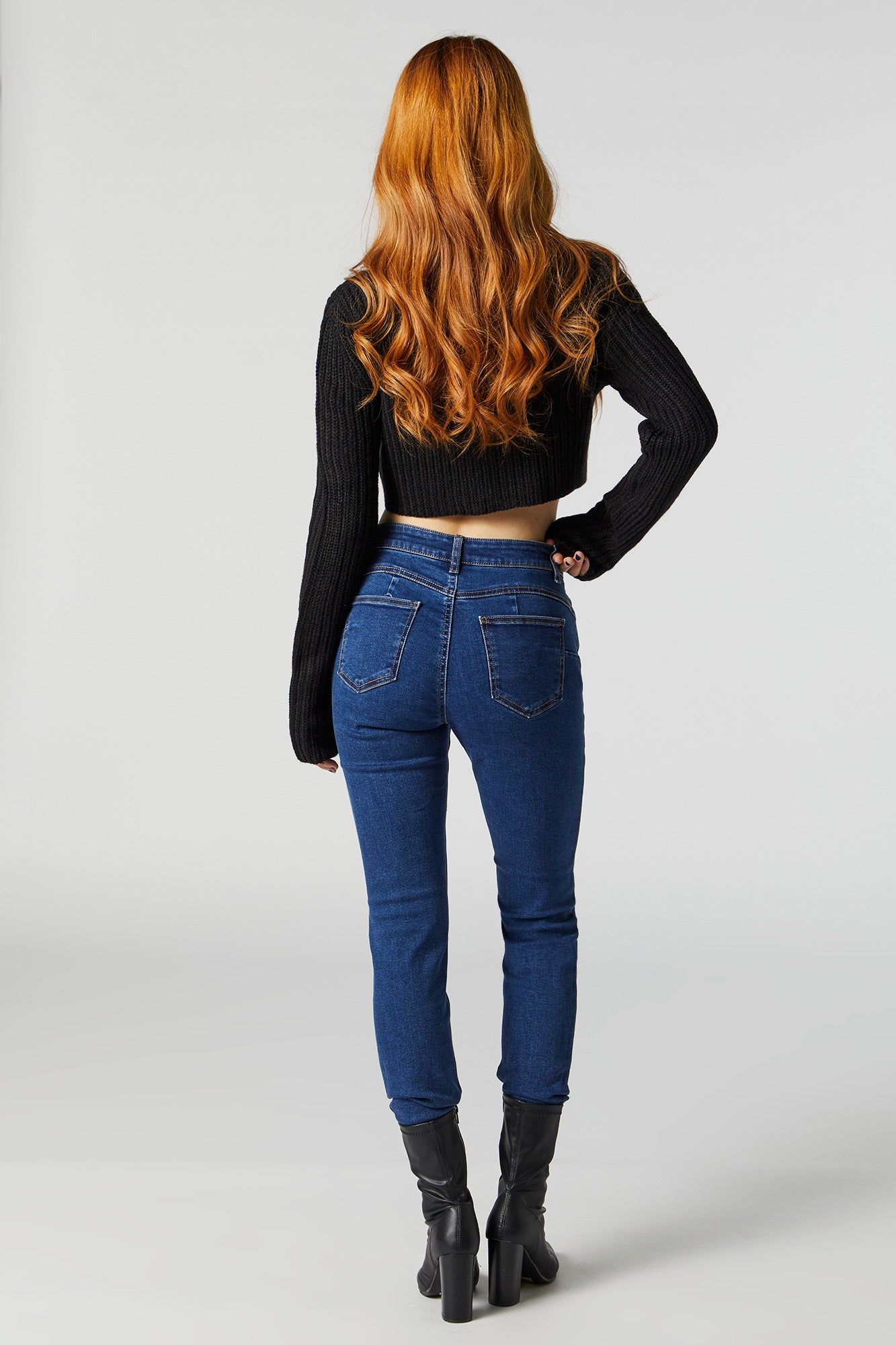 Rio Dark Wash Mid Rise Jean sold by Charlotte Russe product image thumbnail 3