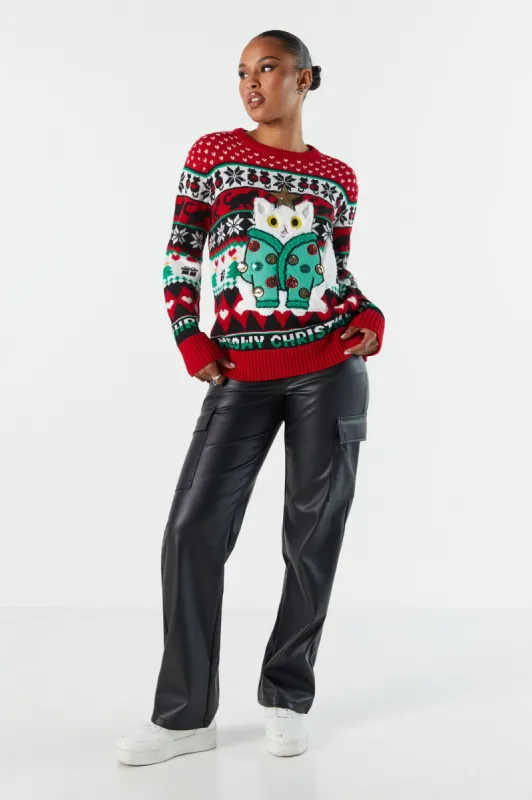 Sequin Cat Ugly Christmas Sweater sold by Charlotte Russe