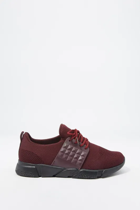 Studded Side Cage Lace-Up Knit Sneaker sold by Charlotte Russe