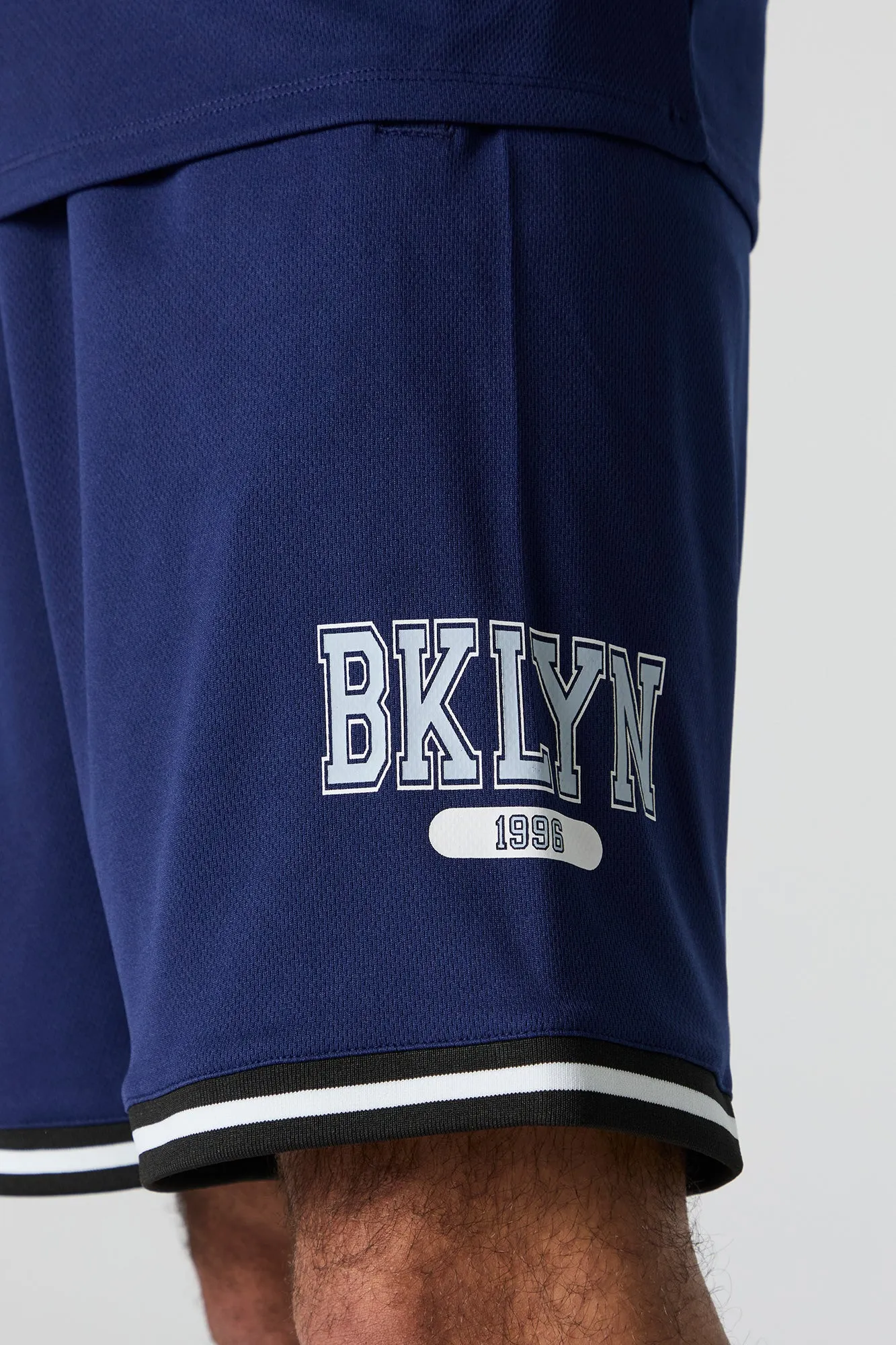 Brooklyn Graphic Mesh Basketball Short sold by Charlotte Russe product image thumbnail 4