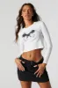 Butterfly Graphic Cropped Sleeve Top sold by Charlotte Russe