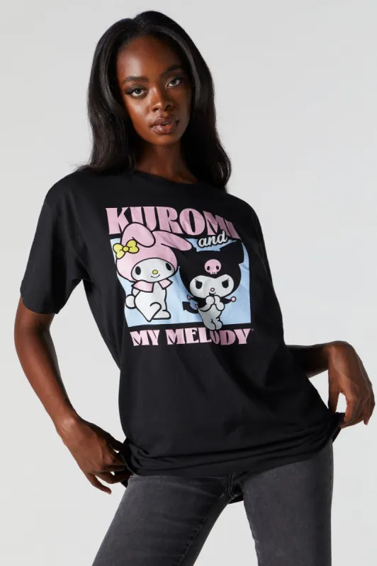 Kuromi and My Melody Graphic Boyfriend T-Shirt sold by Charlotte Russe