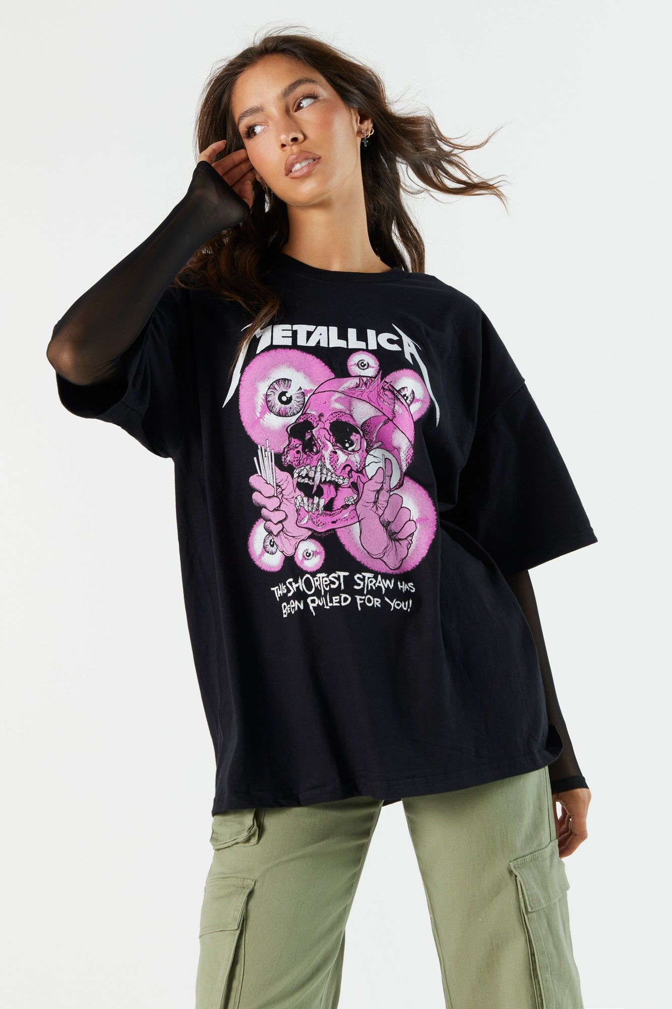 Metallica Graphic Boyfriend T-Shirt sold by Charlotte Russe