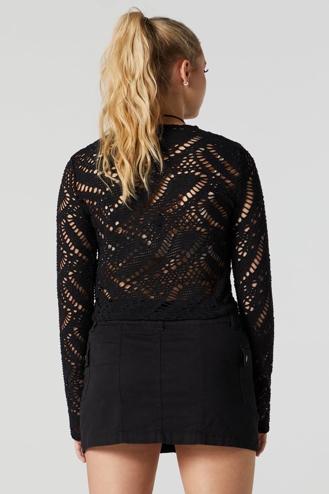 Crochet Long Sleeve Top sold by Charlotte Russe product image thumbnail 4