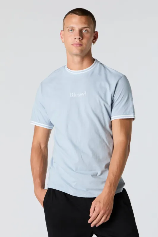 Blessed Embroidered Contrast Trim T-Shirt sold by Charlotte Russe