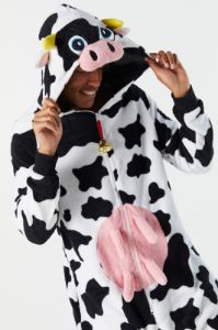3D Cow Hood Plush Onesie sold by Charlotte Russe