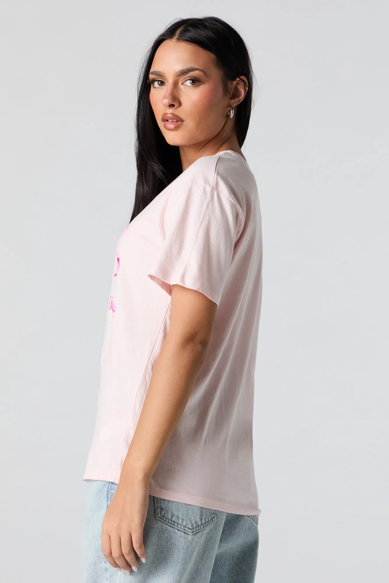 Bow Graphic Boyfriend T-Shirt sold by Charlotte Russe product image thumbnail 4