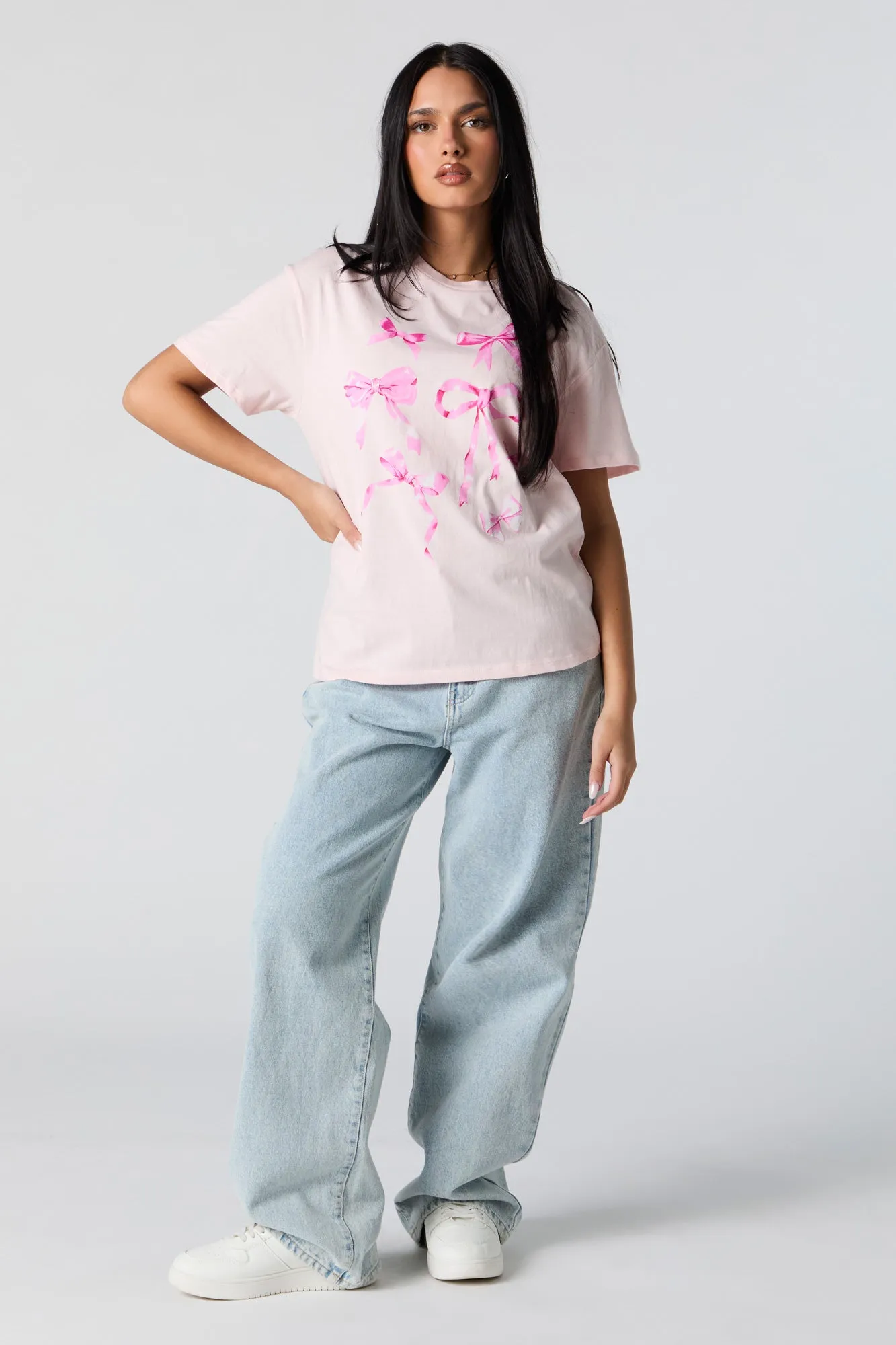 Bow Graphic Boyfriend T-Shirt sold by Charlotte Russe product image thumbnail 3