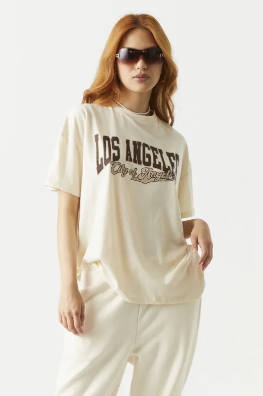 City Of Angels LA Graphic Oversized T-Shirt sold by Charlotte Russe