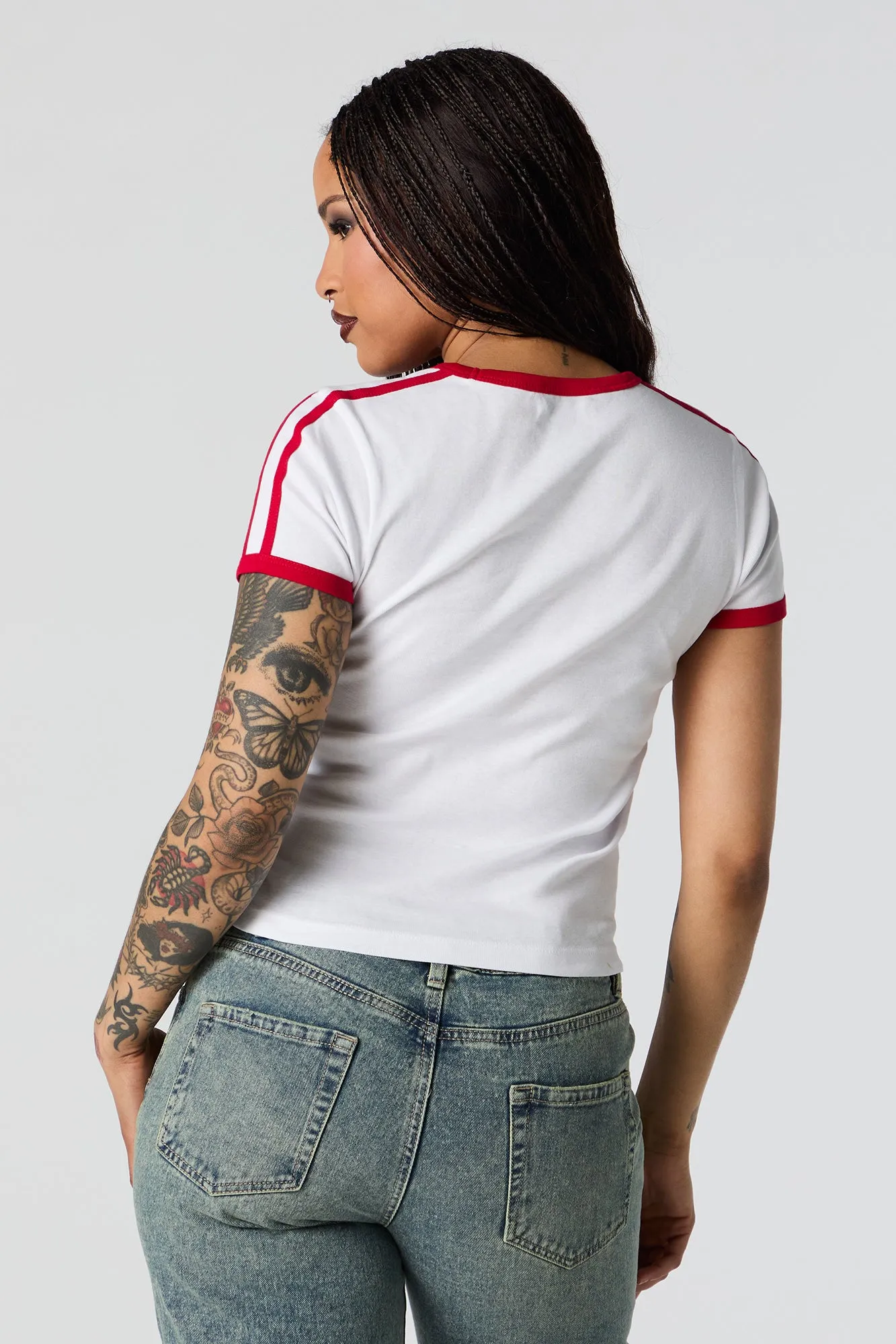 London Soccer Graphic Ringer T-Shirt sold by Charlotte Russe product image thumbnail 4