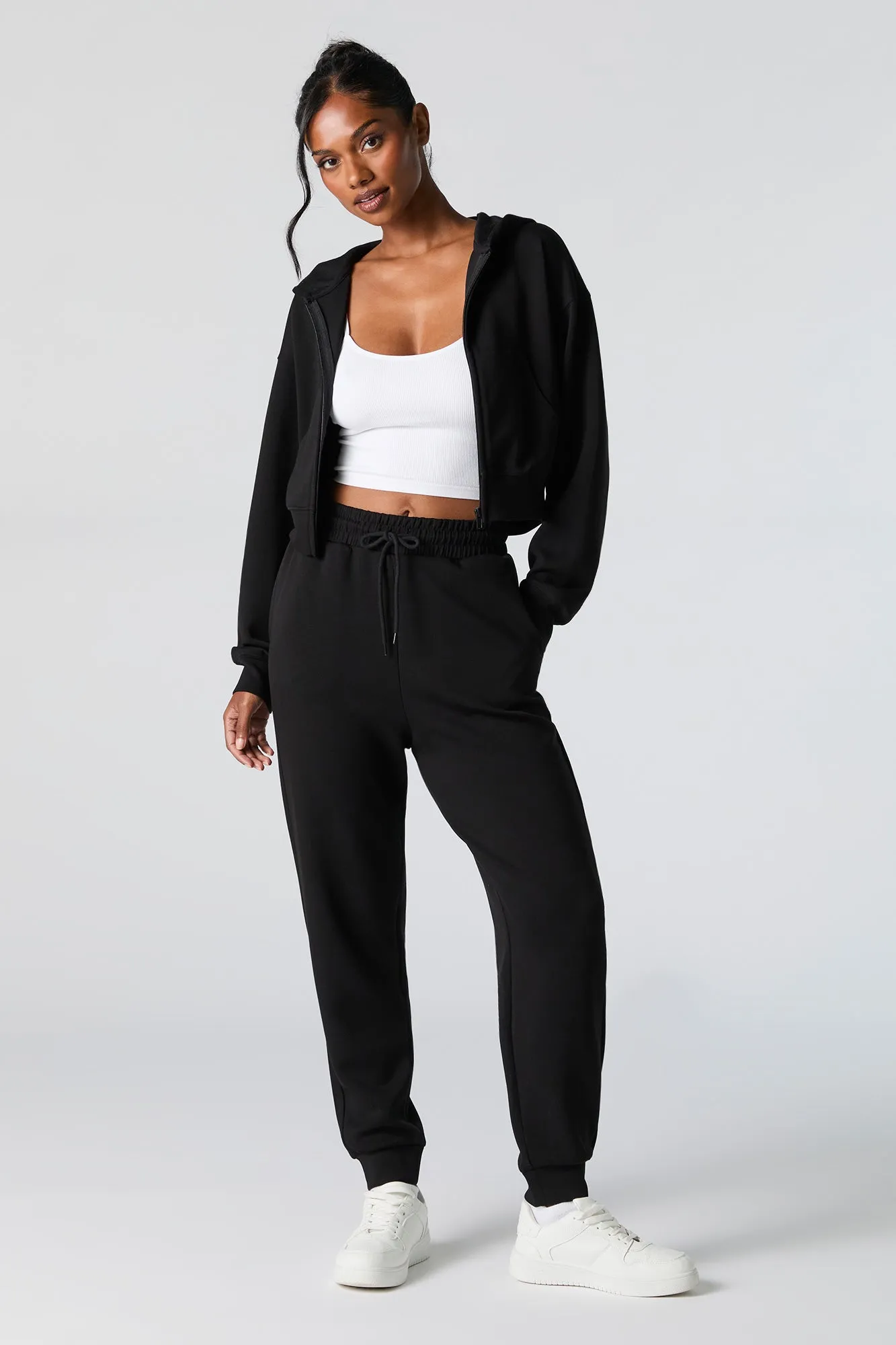 Active Solid Fleece Jogger sold by Charlotte Russe product image thumbnail 4