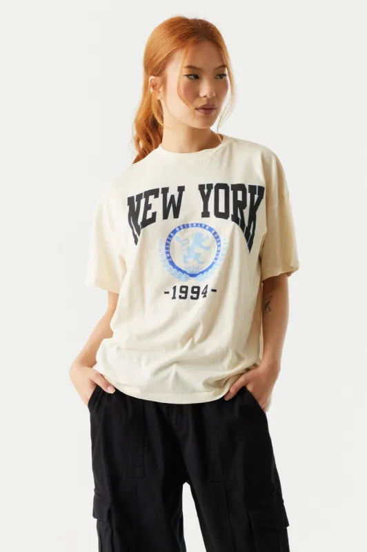 1994 New York Graphic Oversized T-Shirt sold by Charlotte Russe