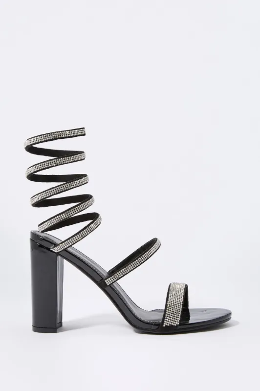 Rhinestone Wrap Up High Heel sold by Charlotte Russe