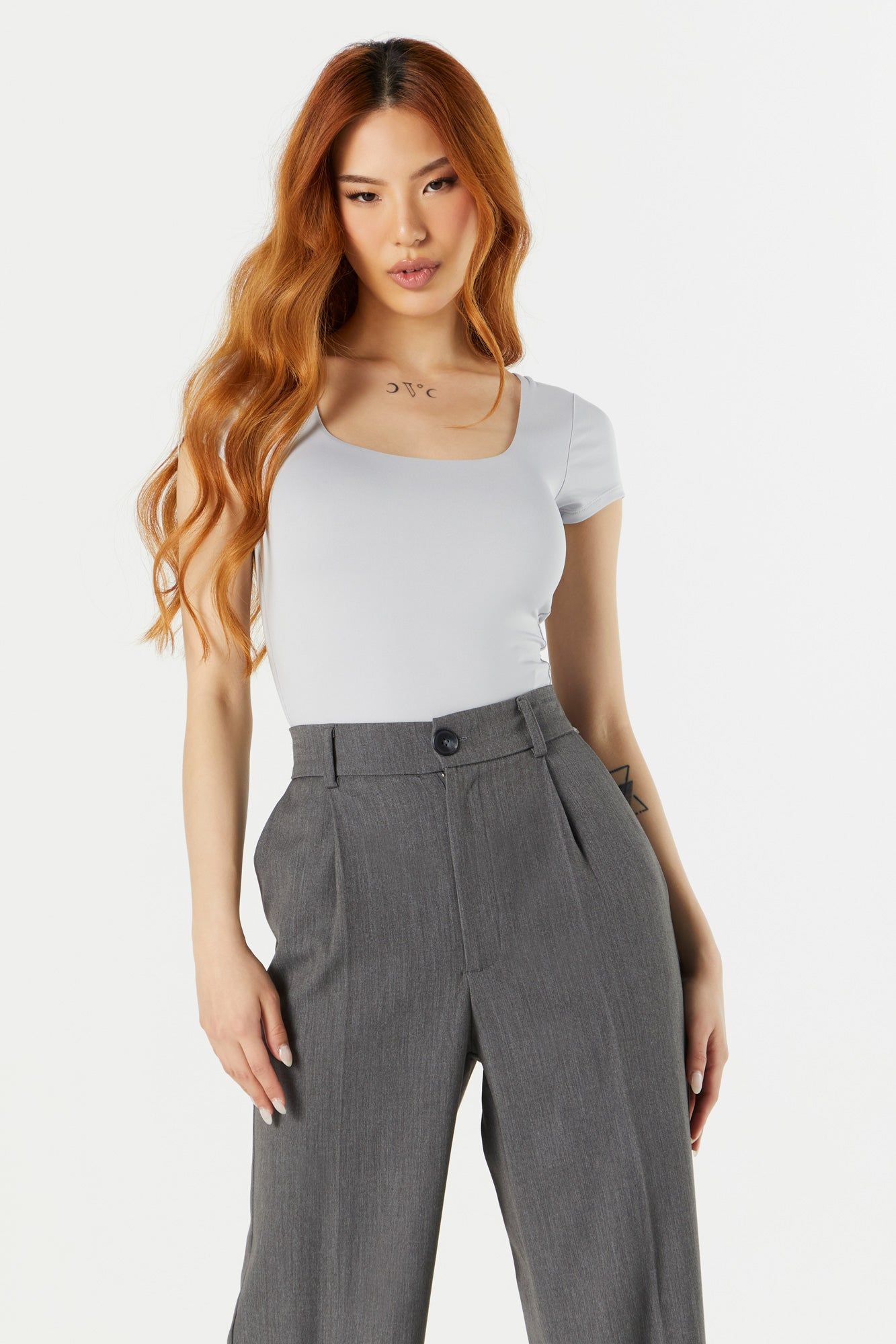 Contour Square Neck Short Sleeve Bodysuit sold by Charlotte Russe product image thumbnail 12
