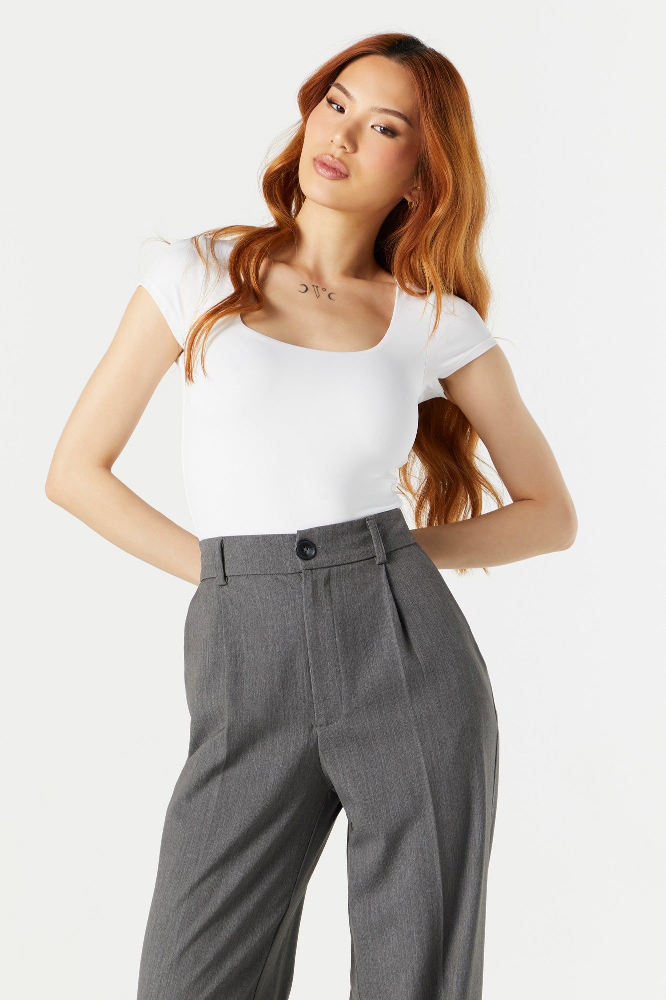Contour Square Neck Short Sleeve Bodysuit sold by Charlotte Russe product image thumbnail 17