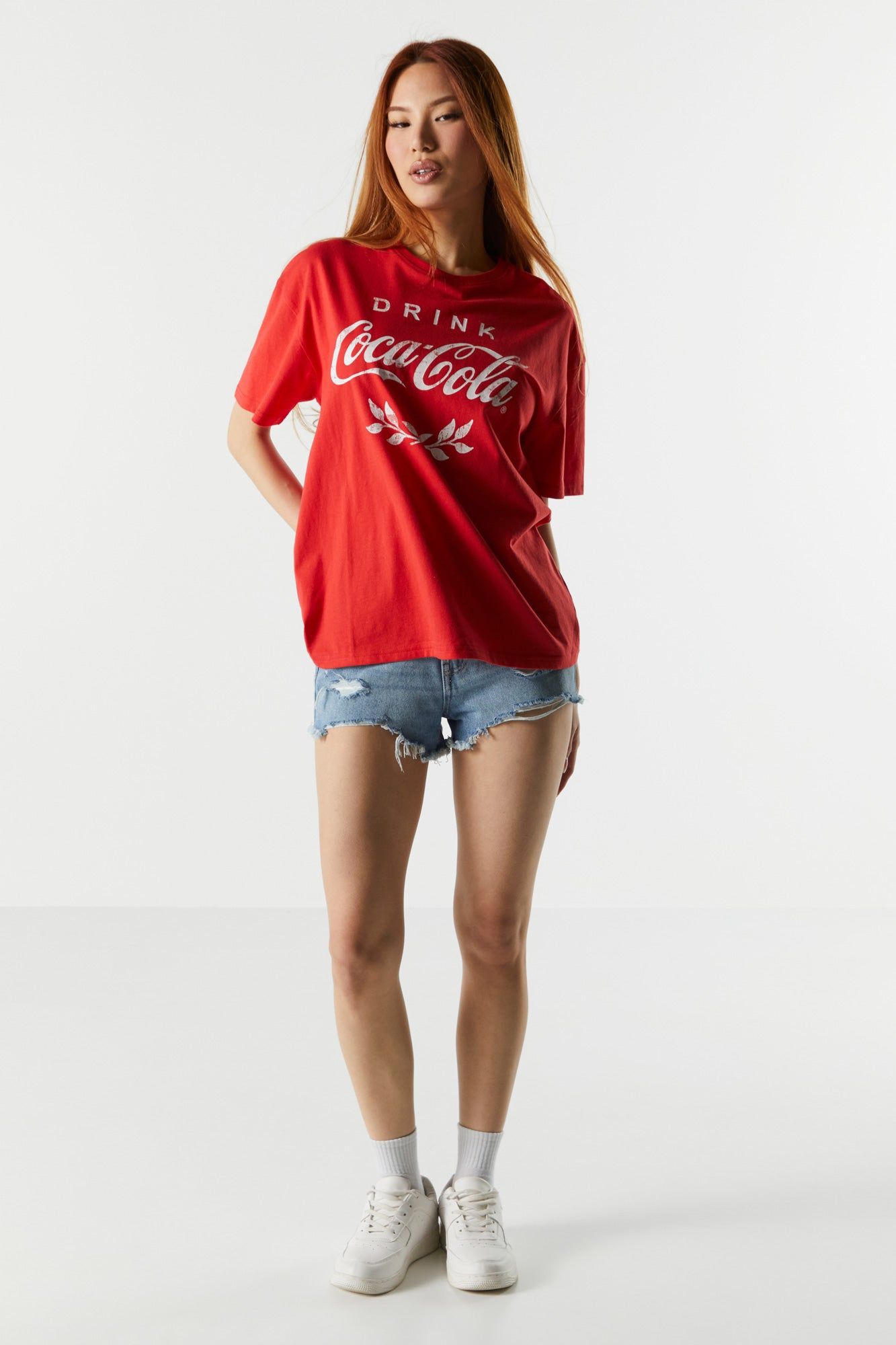 Red Coca Cola Graphic Boyfriend T-Shirt sold by Charlotte Russe product image thumbnail 3