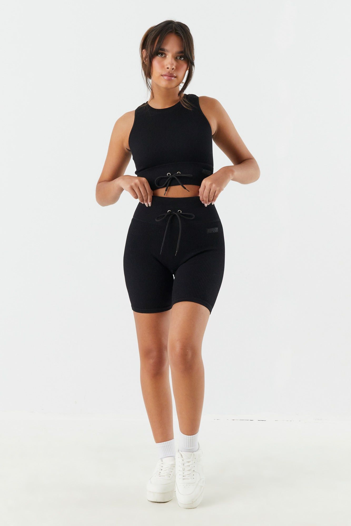 Refuge Seamless Ribbed Tie Biker Shorts sold by Charlotte Russe product image thumbnail 3