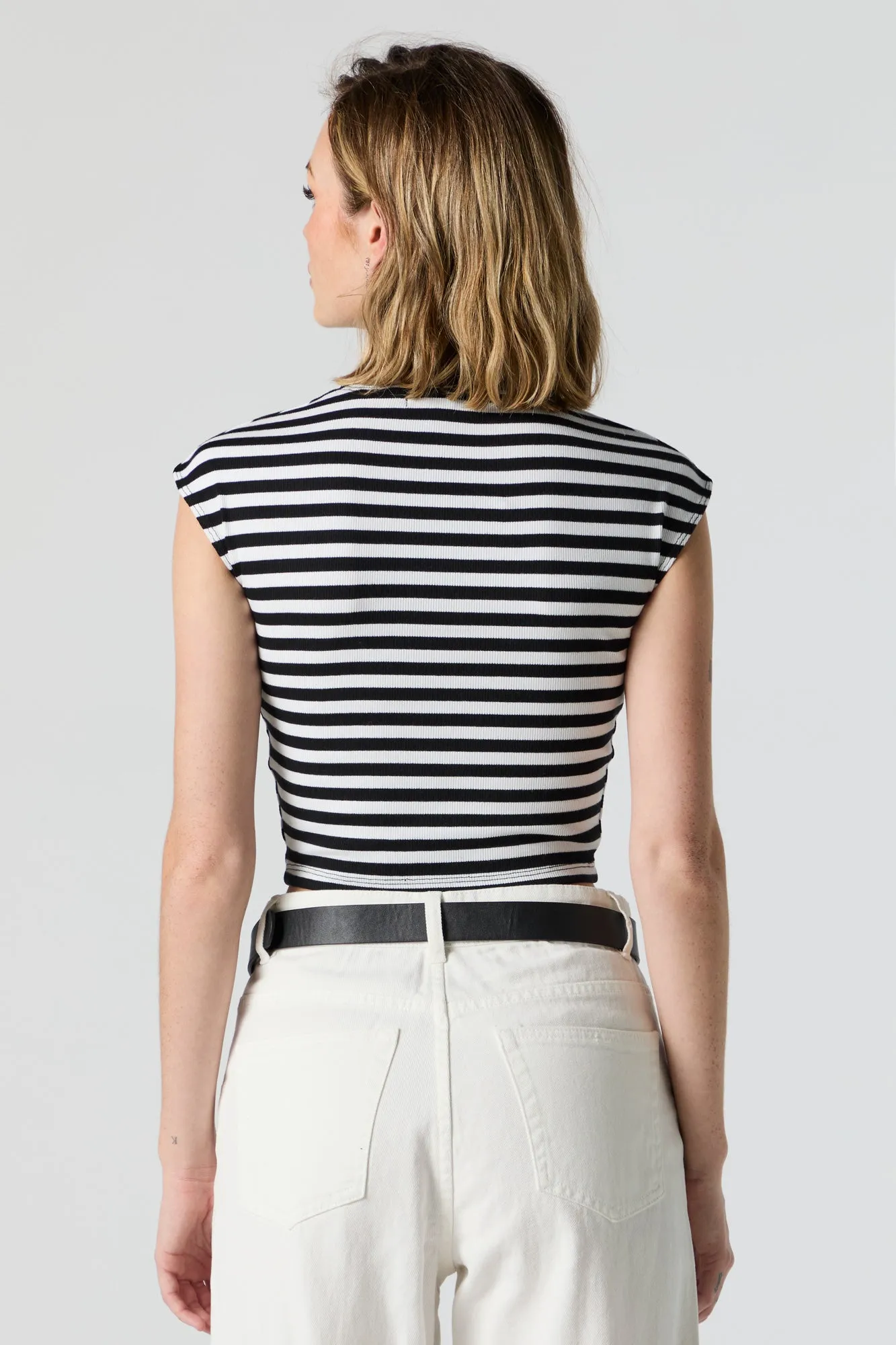 Ribbed Cap Sleeve Crop Top sold by Charlotte Russe product image thumbnail 5