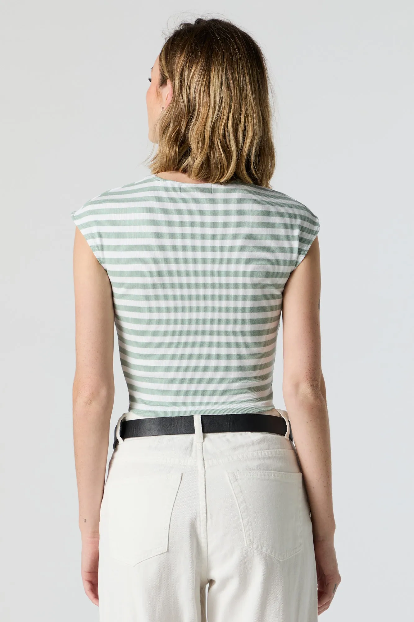 Ribbed Cap Sleeve Crop Top sold by Charlotte Russe product image thumbnail 2