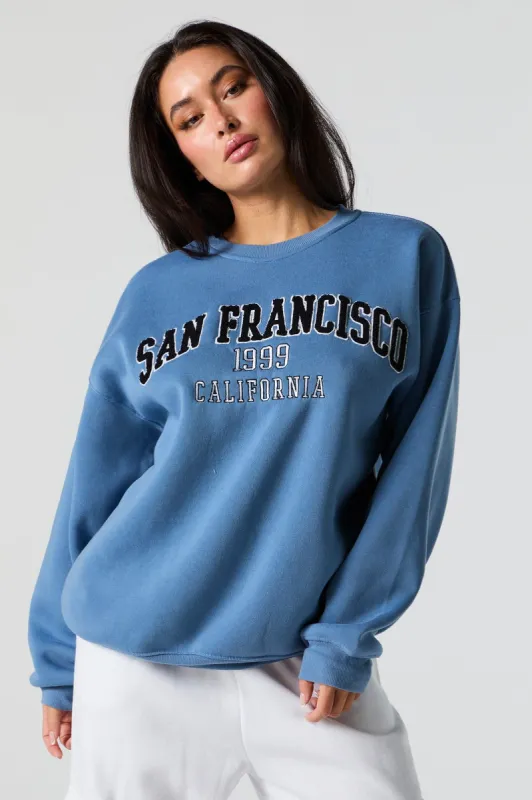 San Francisco Chenille Embroidered Sweatshirt sold by Charlotte Russe