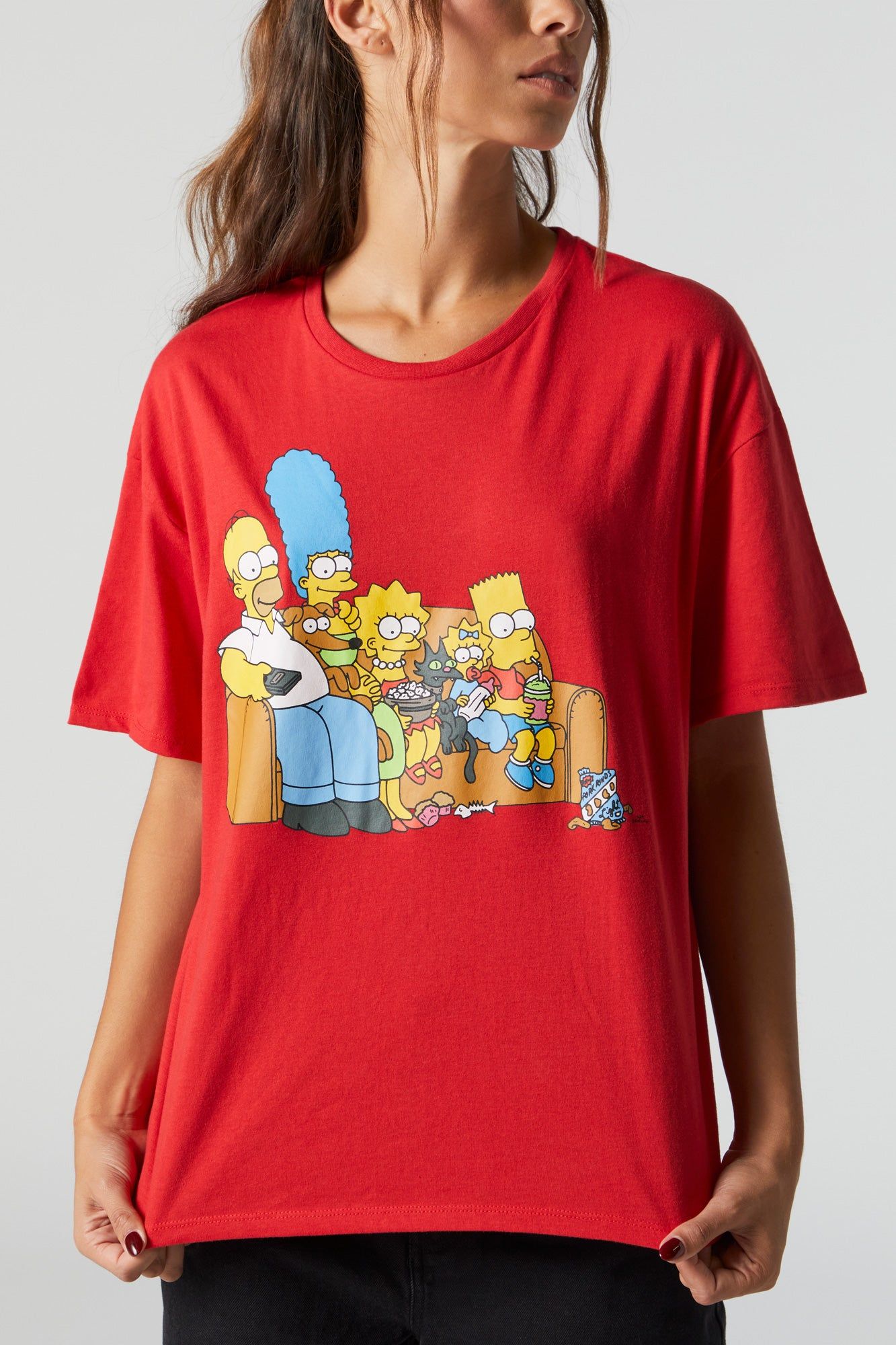 Simpsons Graphic Boyfriend T-Shirt sold by Charlotte Russe