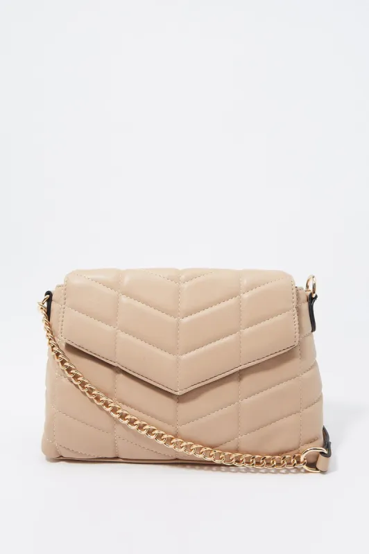 Quilted Front Flap Crossbody Bag sold by Charlotte Russe