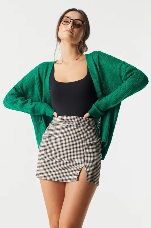 Open Front Pointelle Knit Cardigan sold by Charlotte Russe