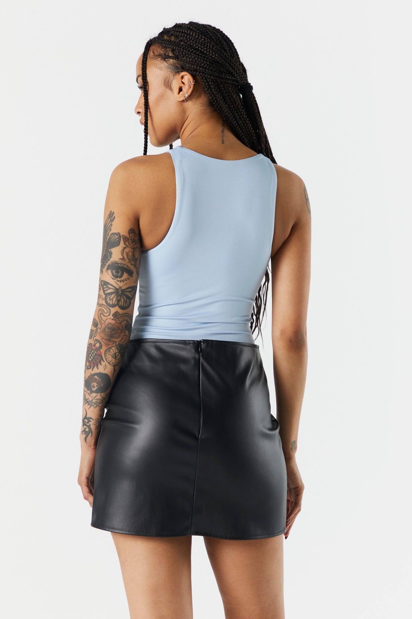 Blue Contour High Neck Bodysuit sold by Charlotte Russe product image thumbnail 2