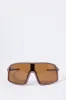 Brown Shield Sunglasses sold by Charlotte Russe
