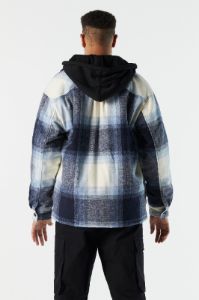 Hooded Plaid Shacket sold by Charlotte Russe