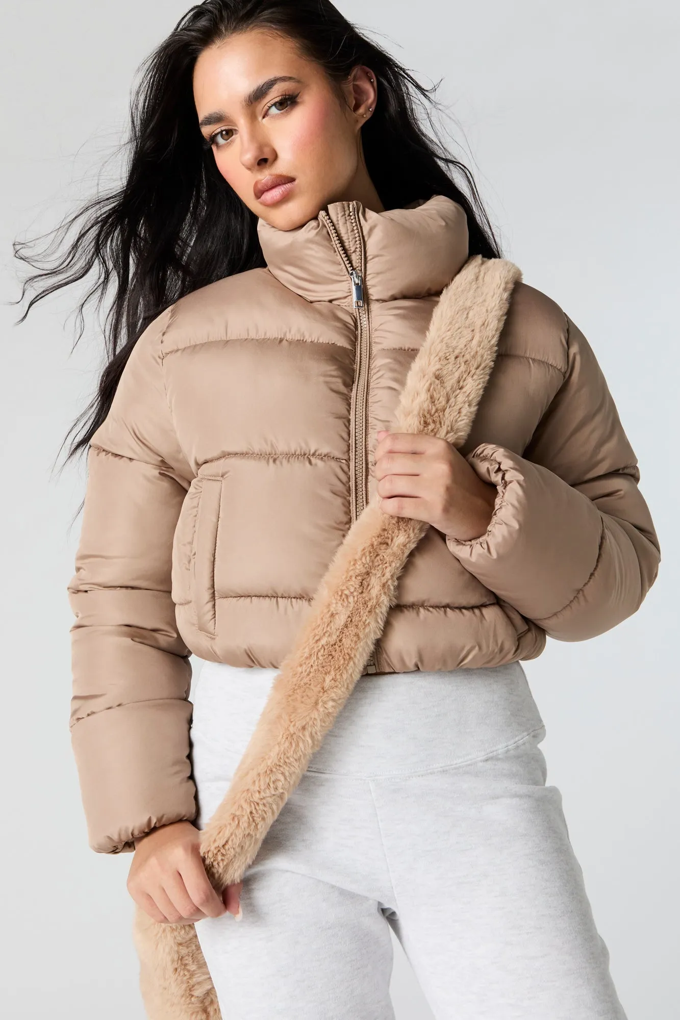 Cropped Puffer Jacket sold by Charlotte Russe